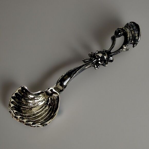 Other - Continental 835 Silver Shell Salt Spoon Venetian Gondola Top Victorian